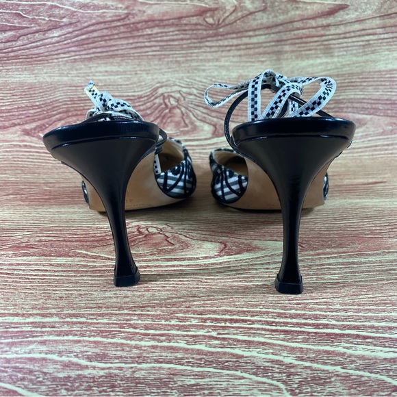 Manolo Blahnik Heels Black White 40 US 10 - Picture 6 of 8
